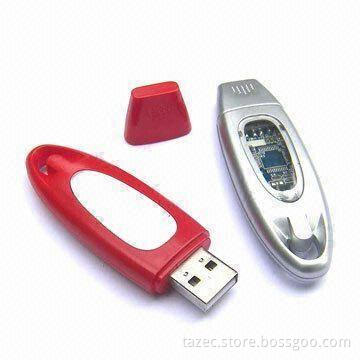 USB Flash Drive with LED Indicator, Made of Plastic, Supports Plug-and-Play Function